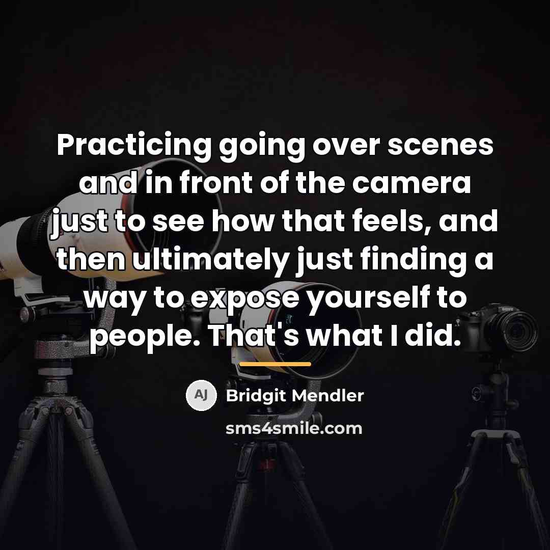 “Practicing going over scenes and in front of the camera…” quote by Bridgit Mendler