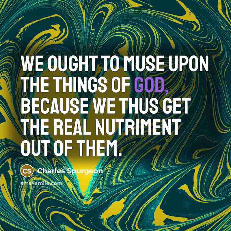“We ought to muse upon the things of God, because…” quote by Charles Spurgeon