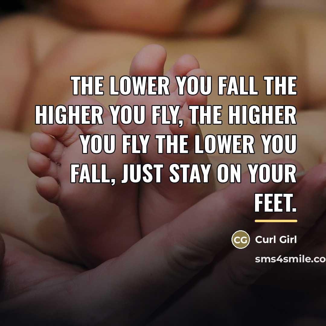 “The lower you fall the higher you fly, The higher…” quote by Curl Girl