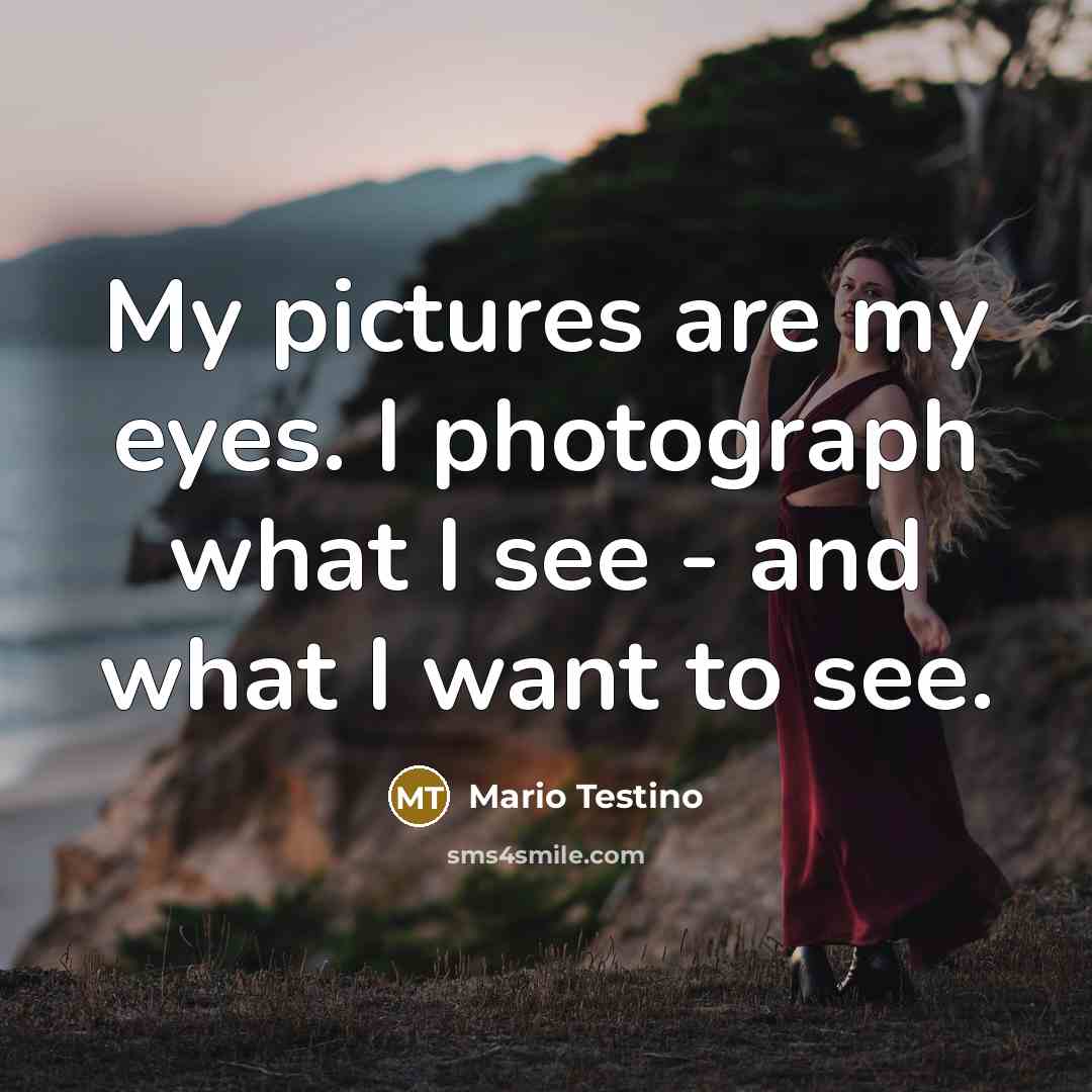 “My pictures are my eyes. I photograph what I see…” quote by Mario Testino