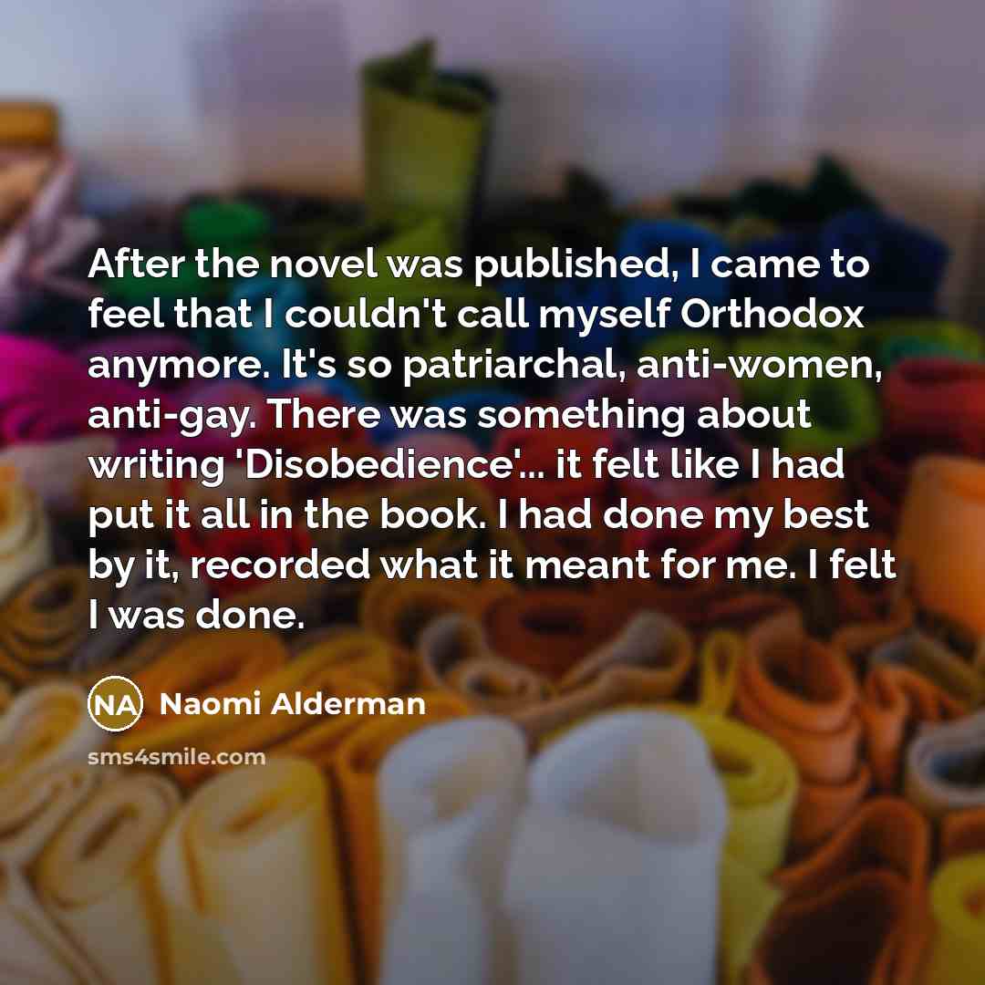 “After the novel was published, I came to feel that…” quote by Naomi Alderman