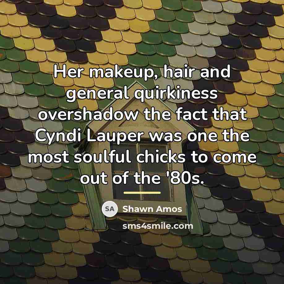 “Her makeup, hair and general quirkiness overshadow the fact that…” quote by Shawn Amos