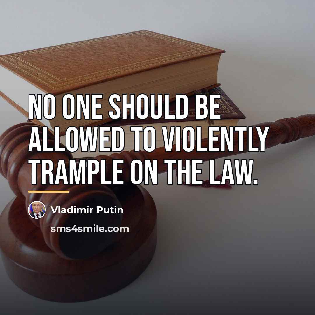 “No one should be allowed to violently trample on the…” quote by Vladimir Putin