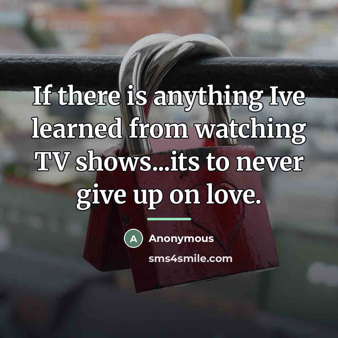 “If there is anything Ive learned from watching TV shows...its…” quote by Anonymous