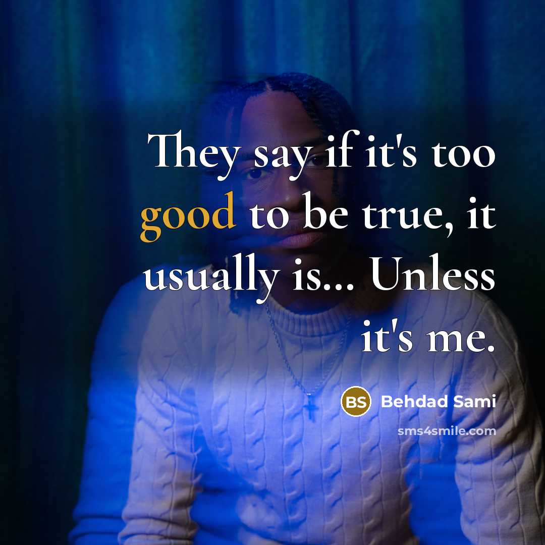 “They say if it's too good to be true, it…” quote by Behdad Sami