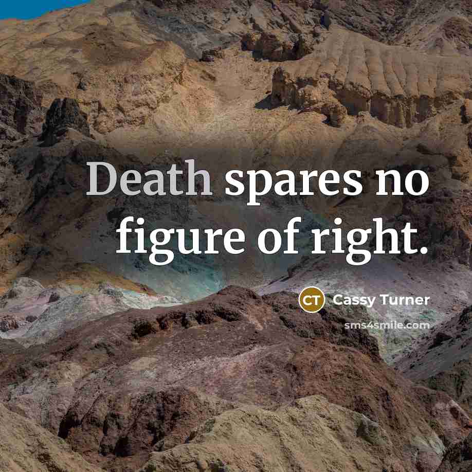 “Death spares no figure of right.…” quote by Cassy Turner