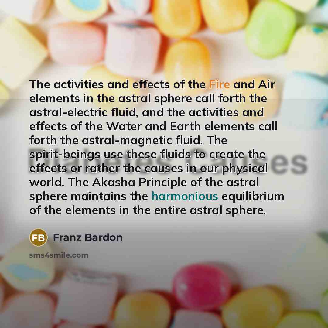 “The activities and effects of the Fire and Air elements…” quote by Franz Bardon