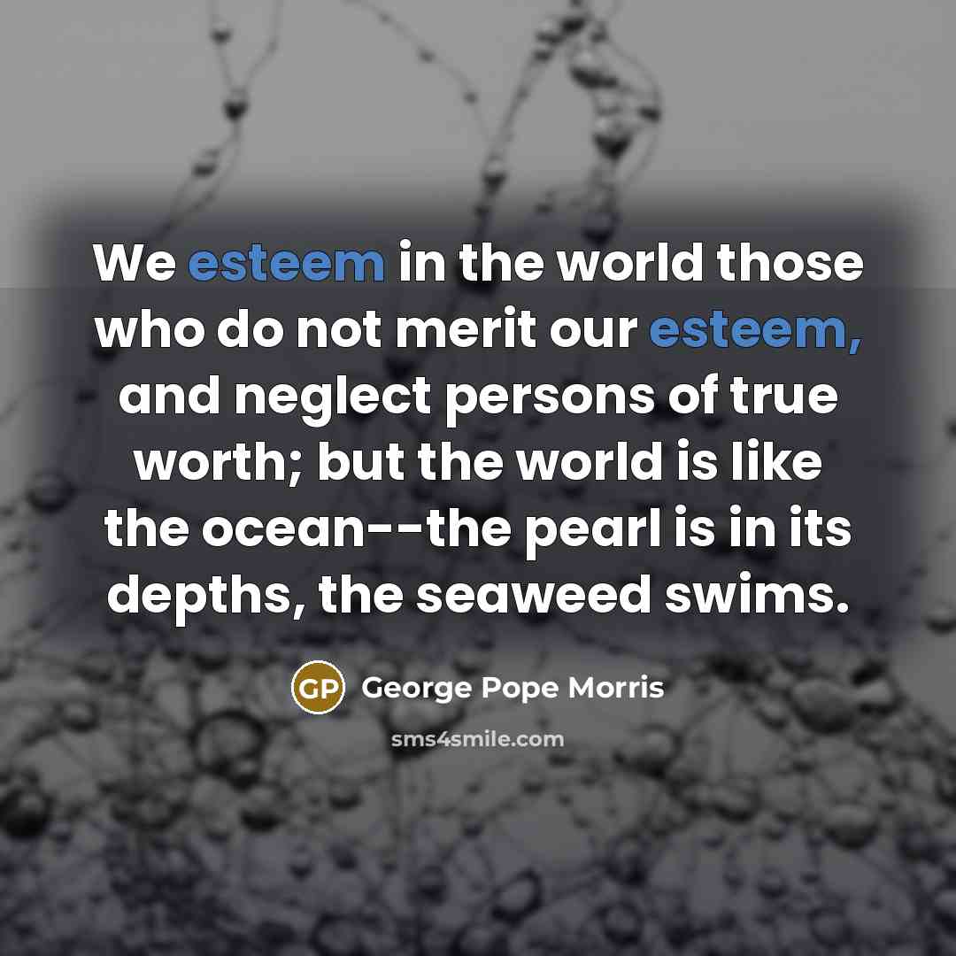 “We esteem in the world those who do not merit…” quote by George Pope Morris