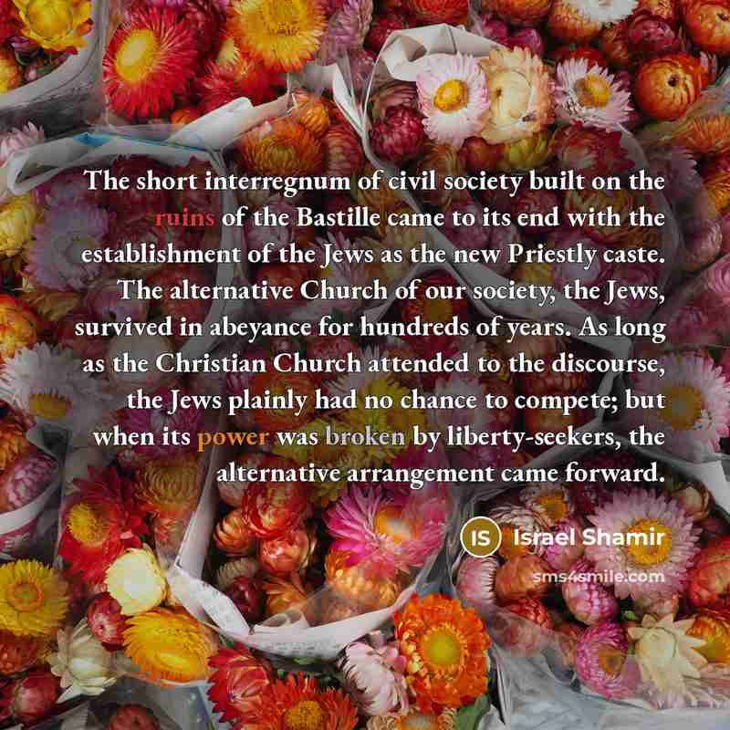 “The short interregnum of civil society built on the ruins…” quote by Israel Shamir