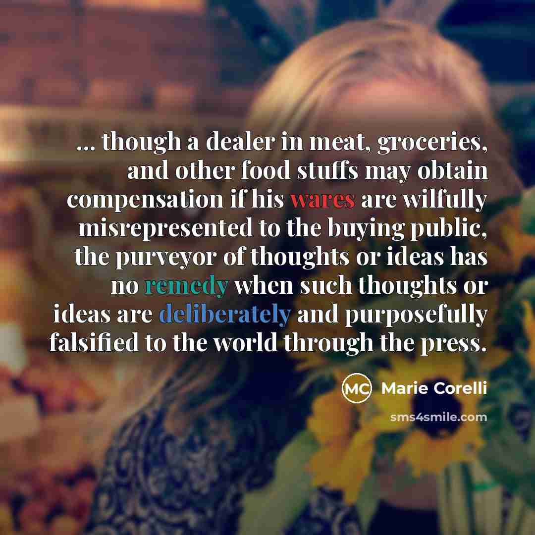 “... though a dealer in meat, groceries, and other food…” quote by Marie Corelli