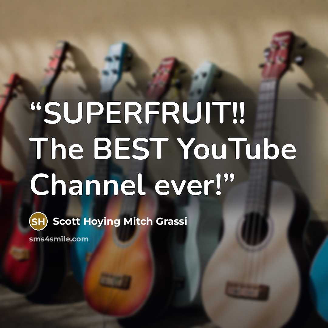 “SUPERFRUIT!! The BEST YouTube Channel ever!” quote by Scott Hoying Mitch Grassi