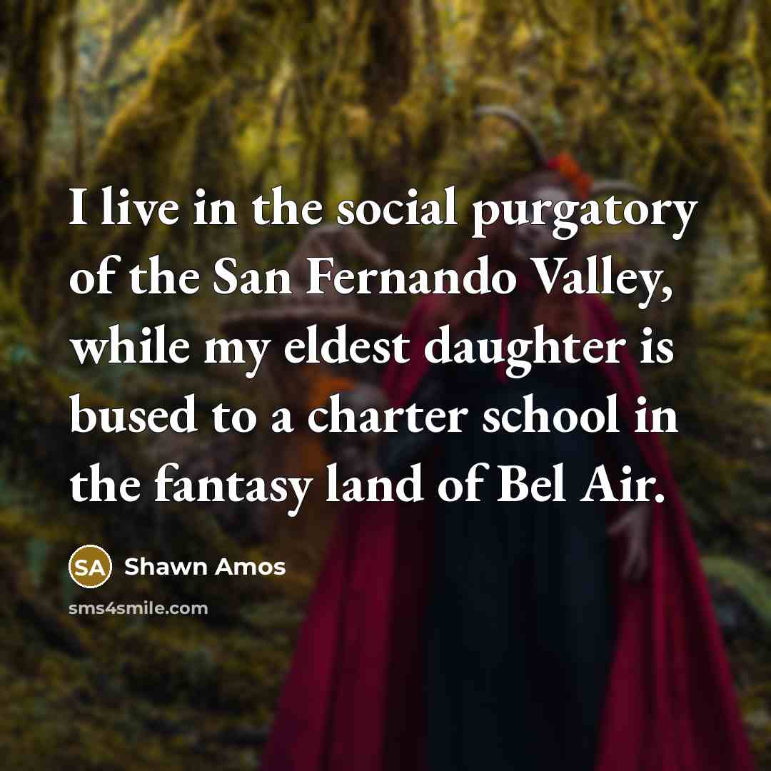 “I live in the social purgatory of the San Fernando…” quote by Shawn Amos