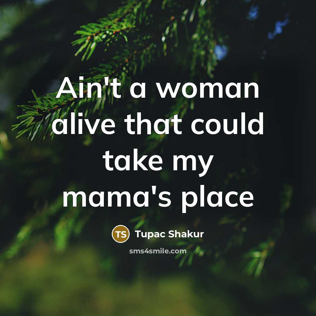 “Ain't a woman alive that could take my mama's place…” quote by Tupac Shakur