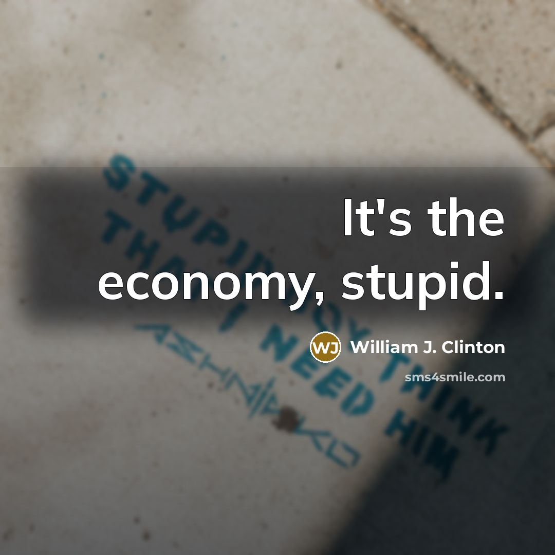 “It's the economy, stupid.…” quote by William J. Clinton