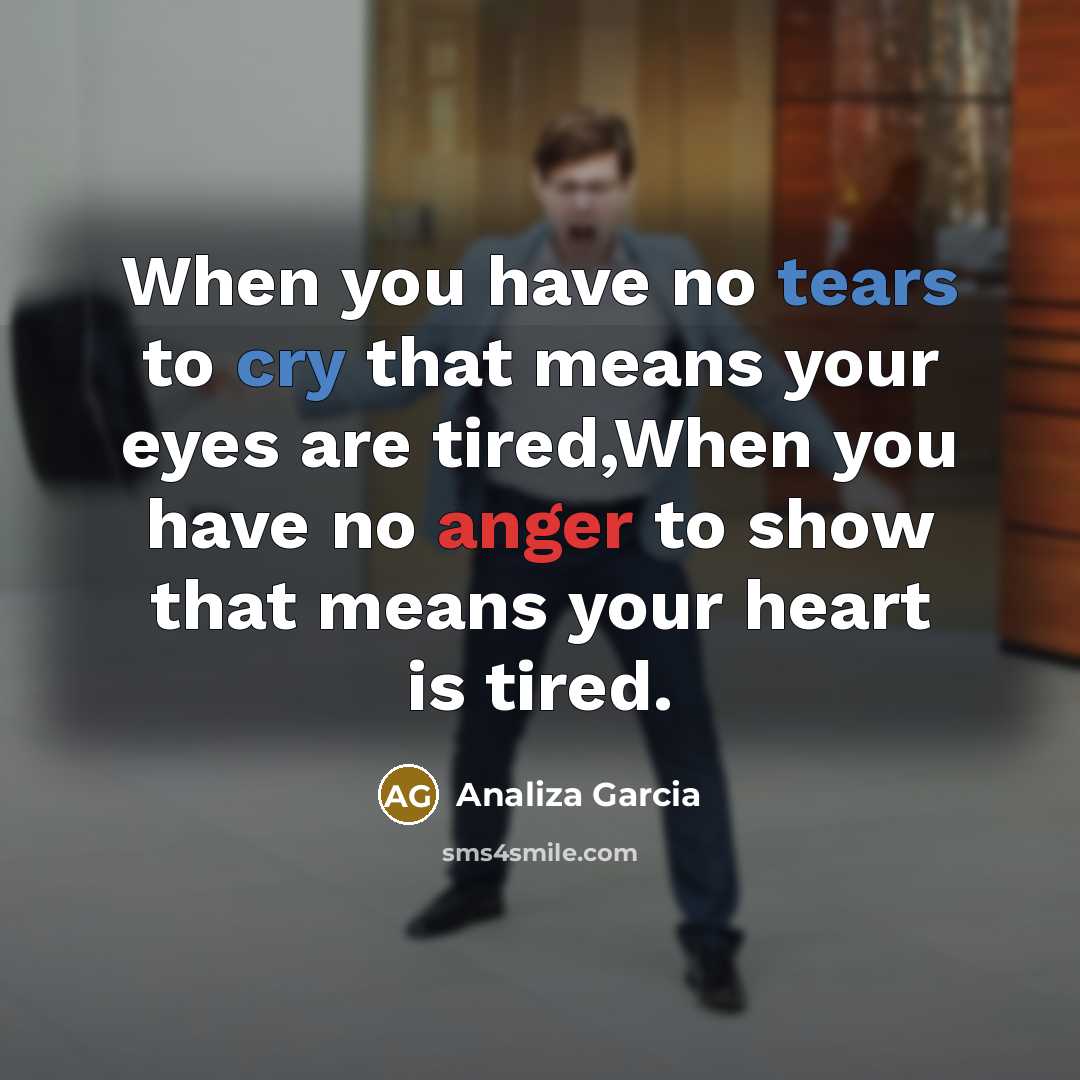 “When you have no tears to cry that means your…” quote by Analiza Garcia