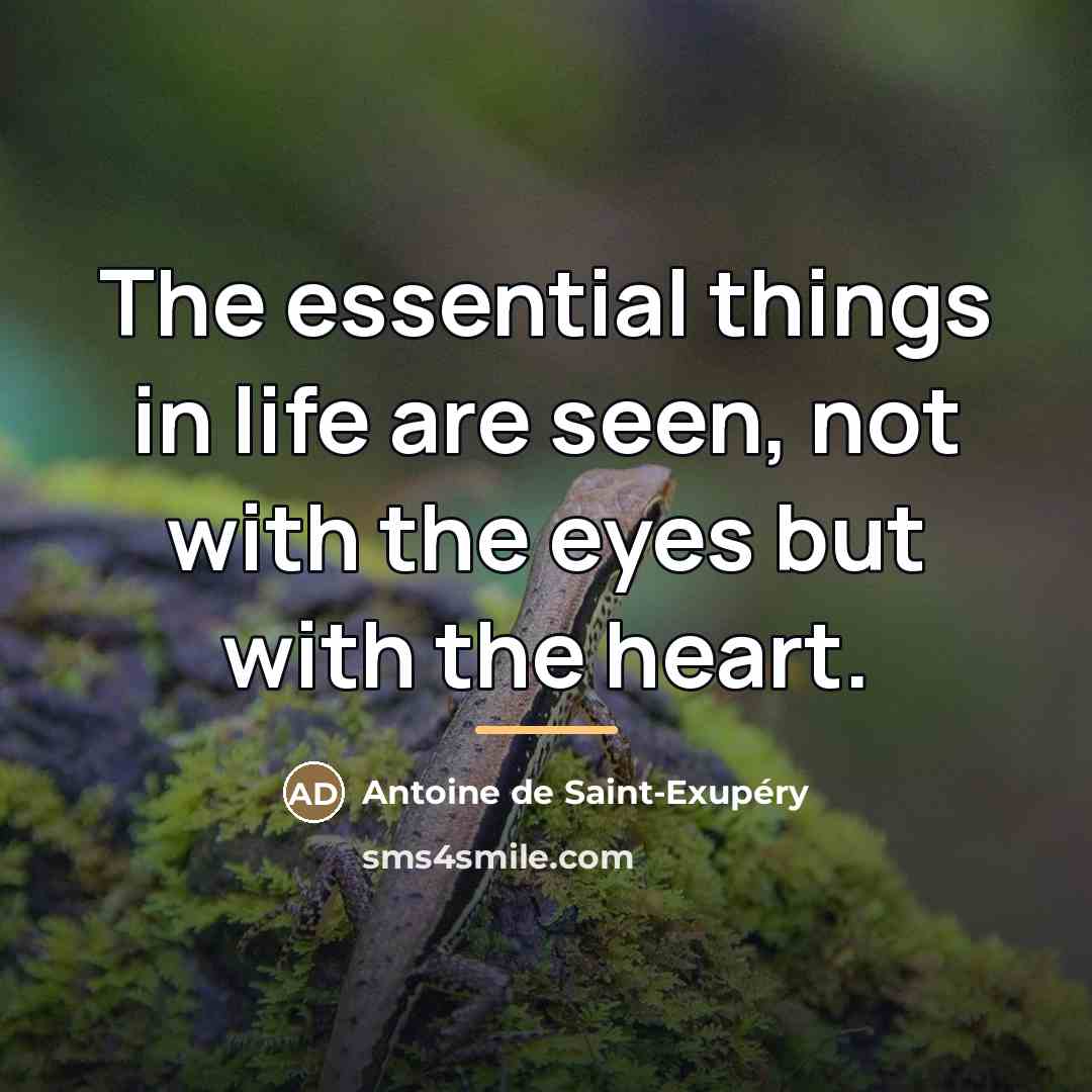 “The essential things in life are seen, not with the…” quote by Antoine de Saint-Exupery