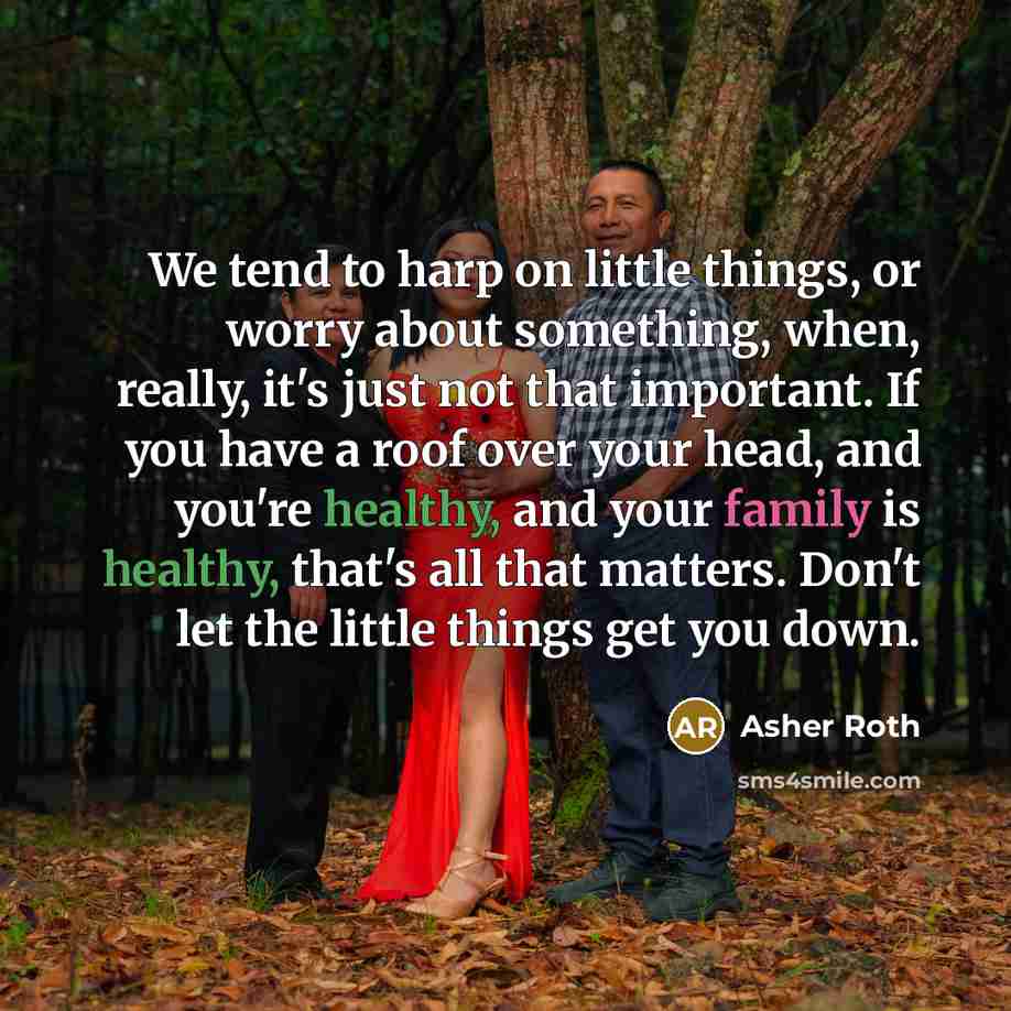 “We tend to harp on little things, or worry about…” quote by Asher Roth