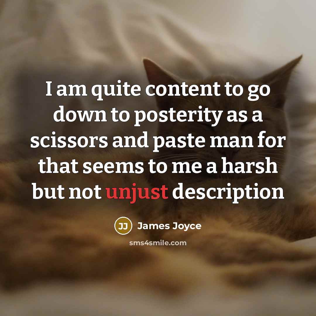 “I am quite content to go down to posterity as…” quote by James Joyce