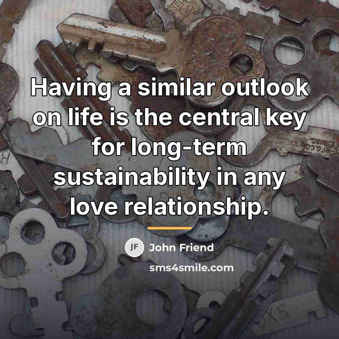 “Having a similar outlook on life is the central key…” quote by John Friend