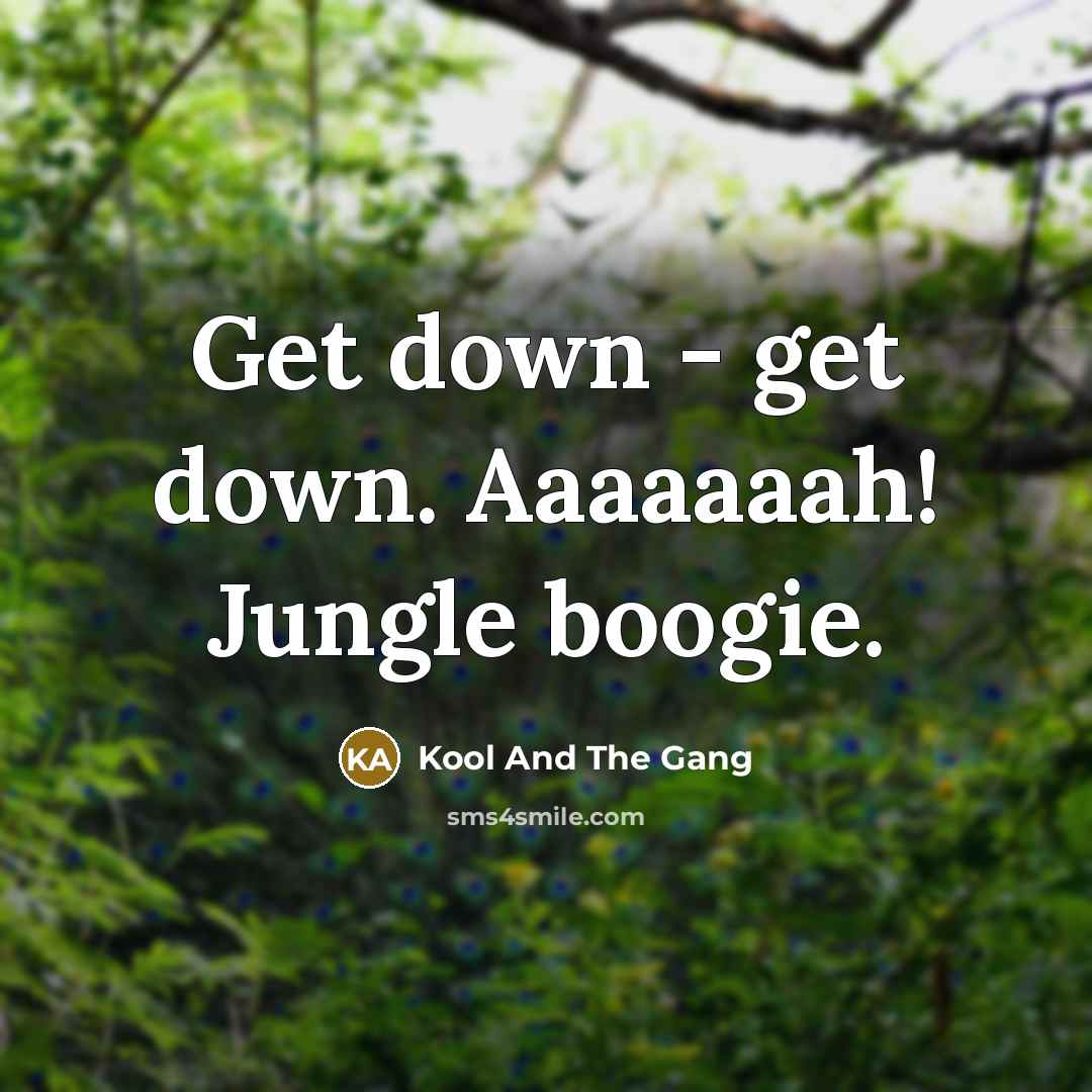 “Get down - get down. Aaaaaaah! Jungle boogie.…” quote by Kool And The Gang