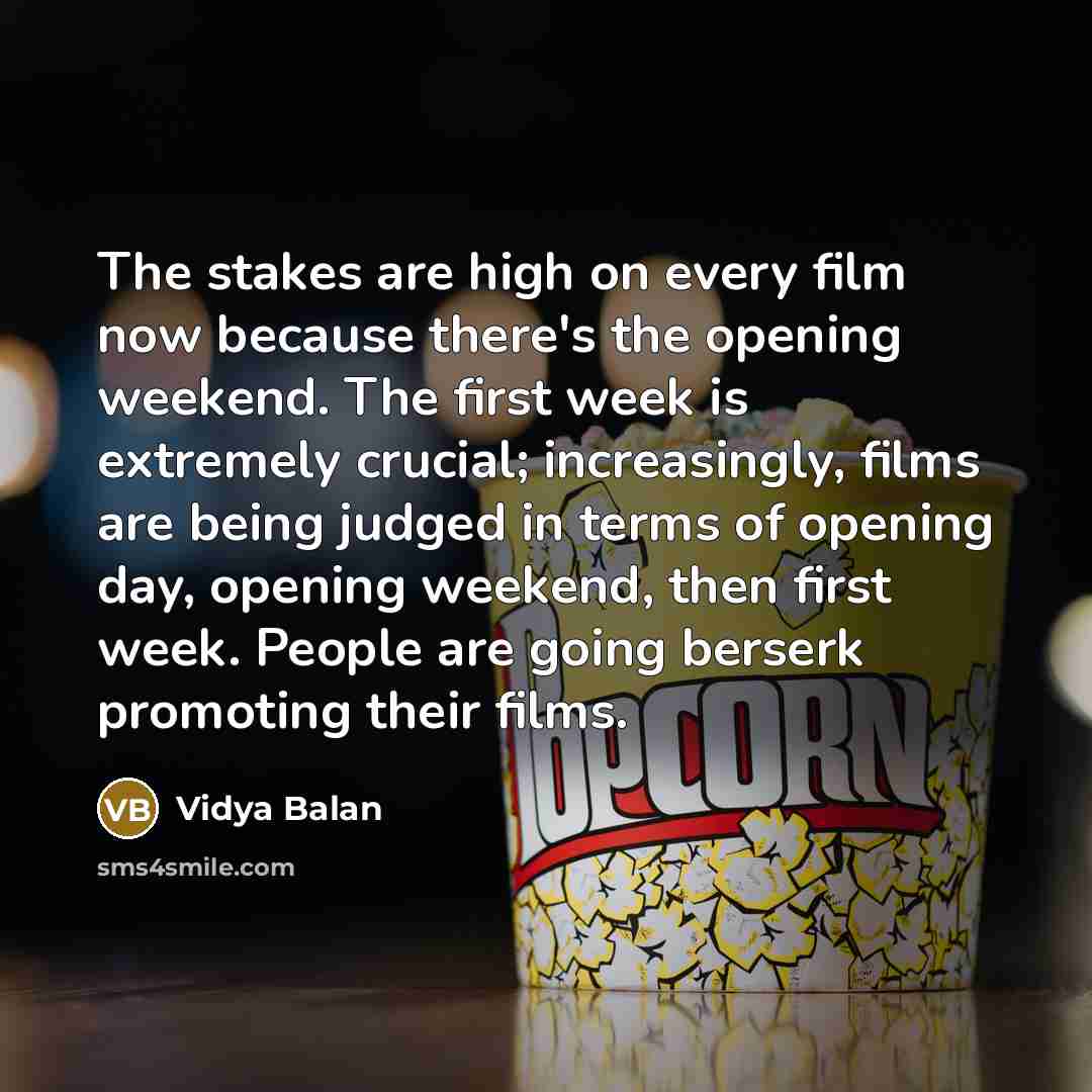 “The stakes are high on every film now because there's…” quote by Vidya Balan