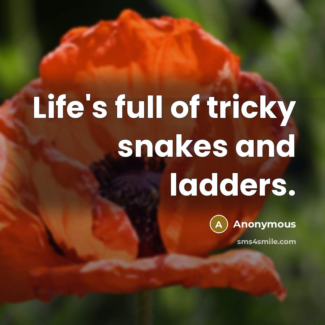 “Life's full of tricky snakes and ladders.…” quote by Anonymous