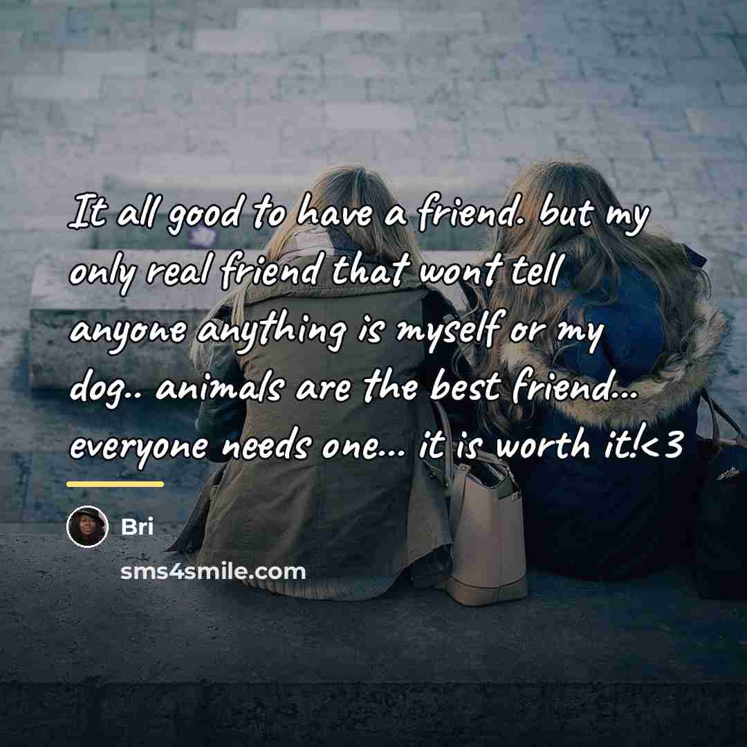 “It all good to have a friend. but my only…” quote by Bri