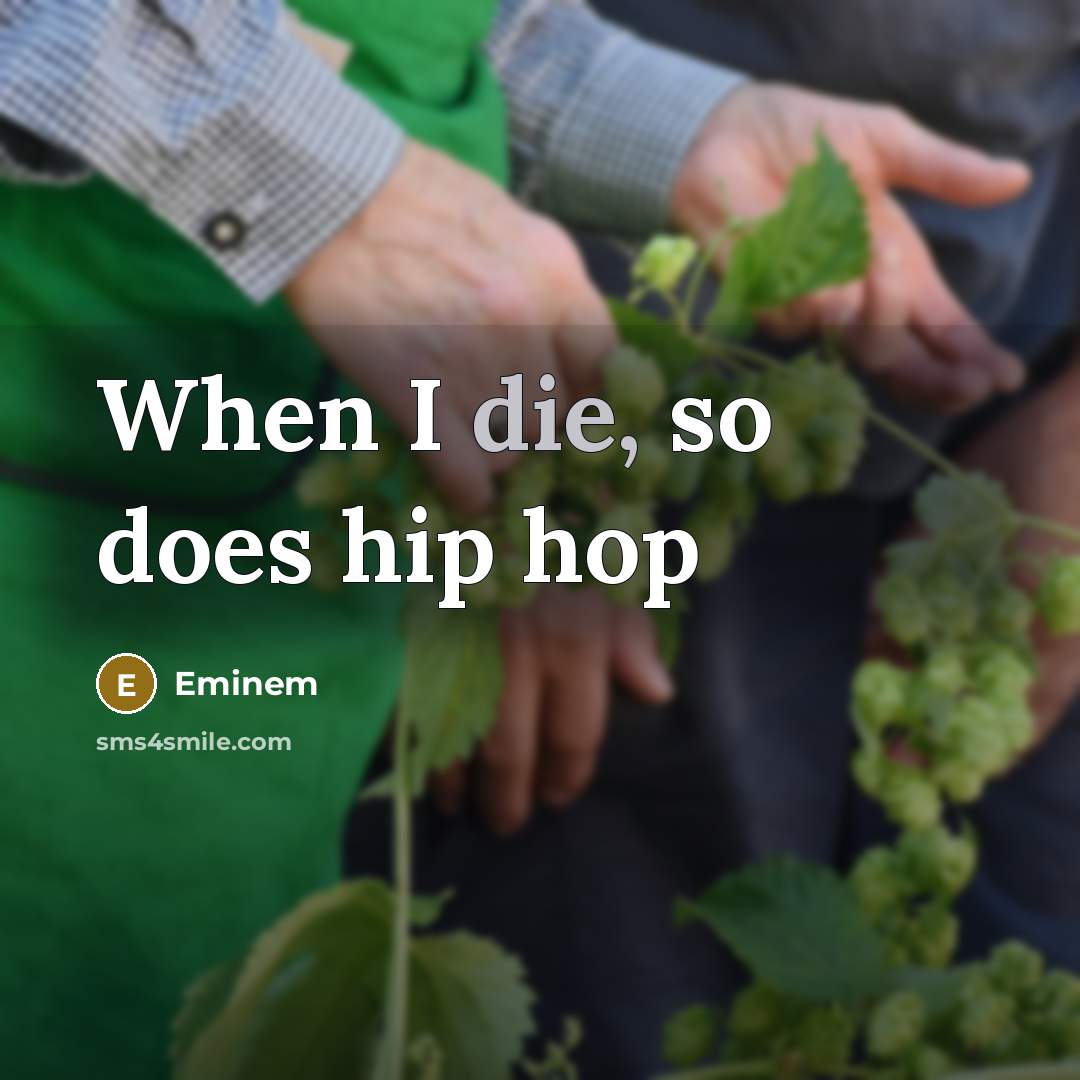“When I die, so does hip hop” quote by Eminem