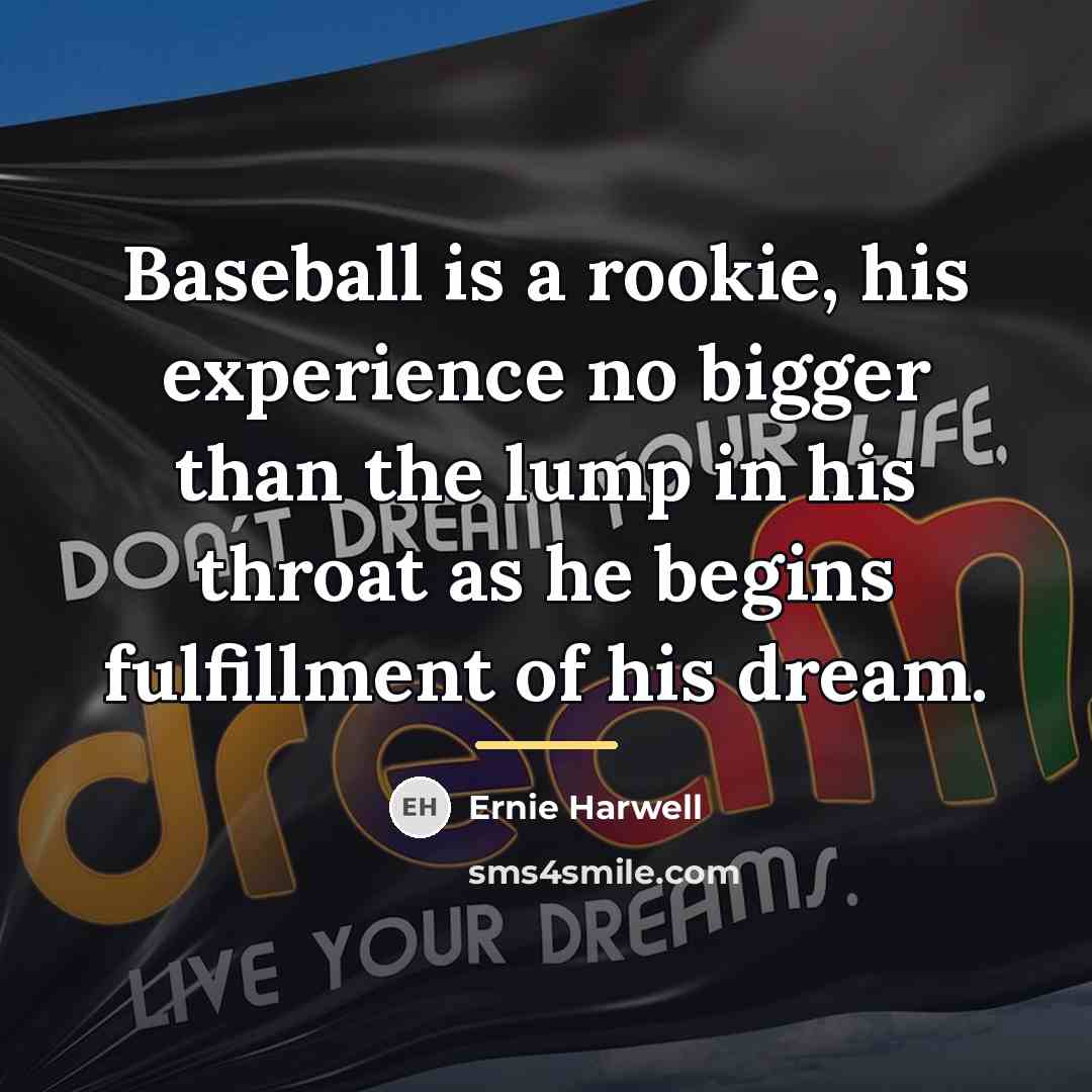 “Baseball is a rookie, his experience no bigger than the…” quote by Ernie Harwell