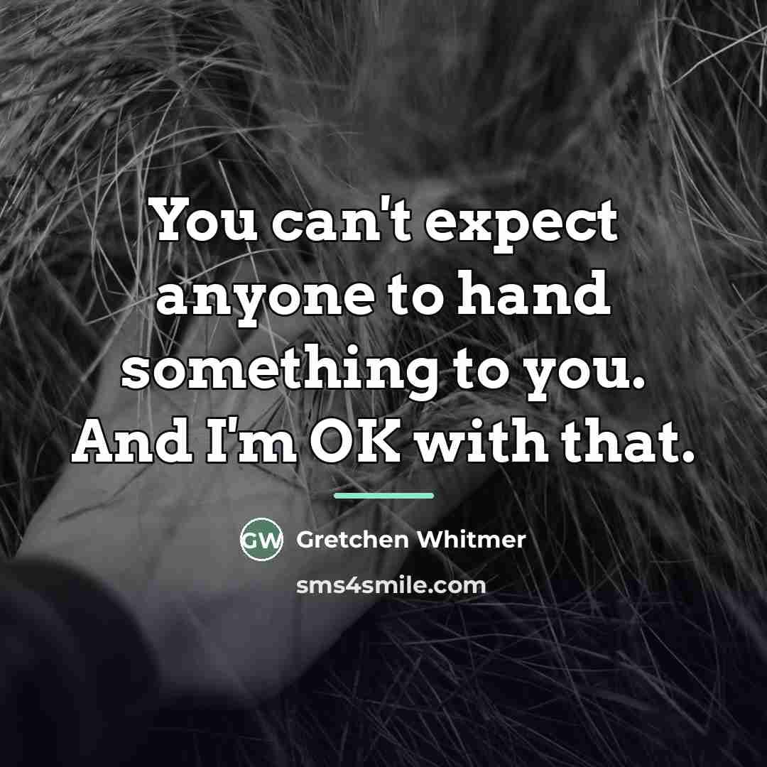 “You can't expect anyone to hand something to you. And…” quote by Gretchen Whitmer