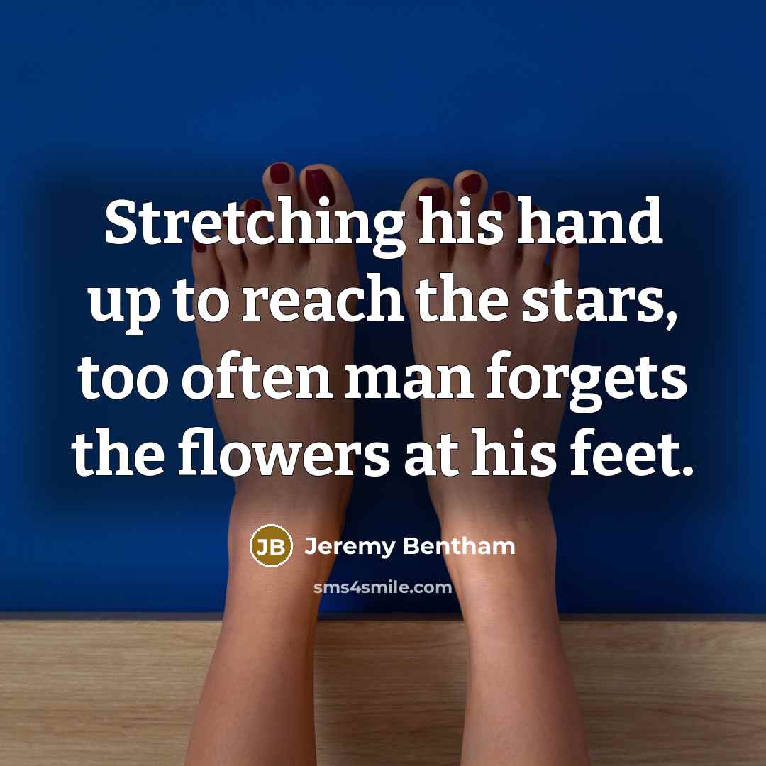 “Stretching his hand up to reach the stars, too often…” quote by Jeremy Bentham