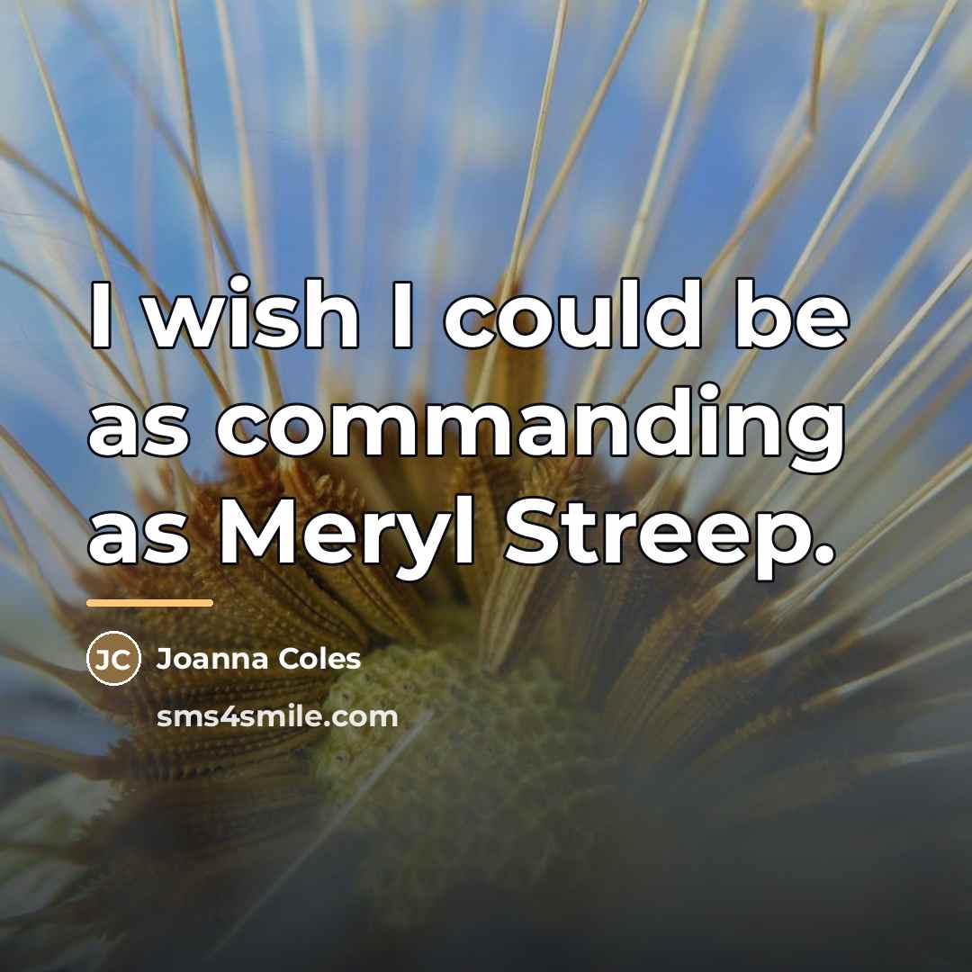 “I wish I could be as commanding as Meryl Streep.…” quote by Joanna Coles