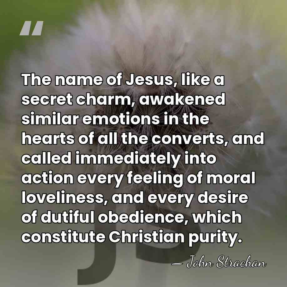 The name of Jesus, like a secret charm, awakened similar emotions in&hellip; - John Strachan