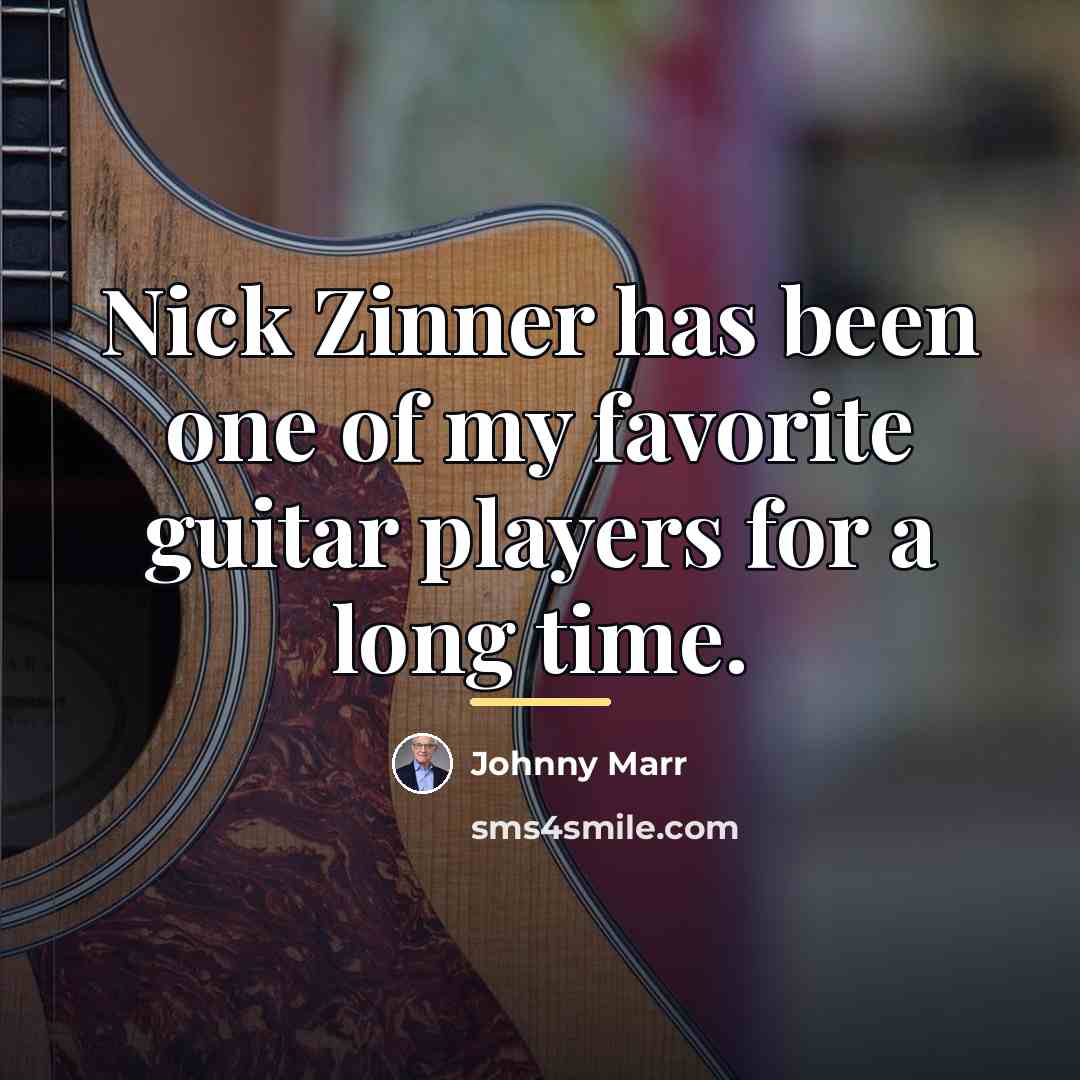 “Nick Zinner has been one of my favorite guitar players…” quote by Johnny Marr