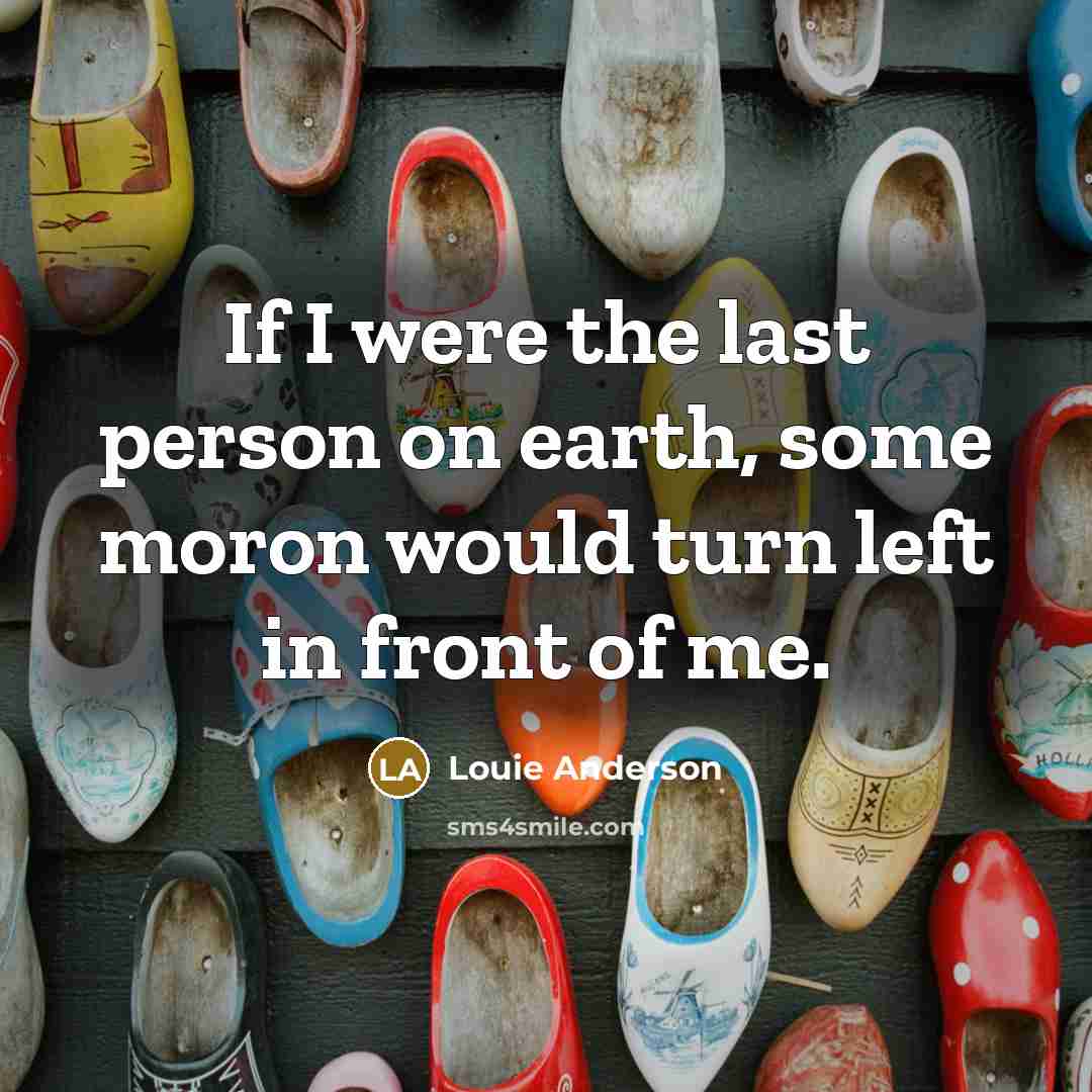 “If I were the last person on earth, some moron…” quote by Louie Anderson