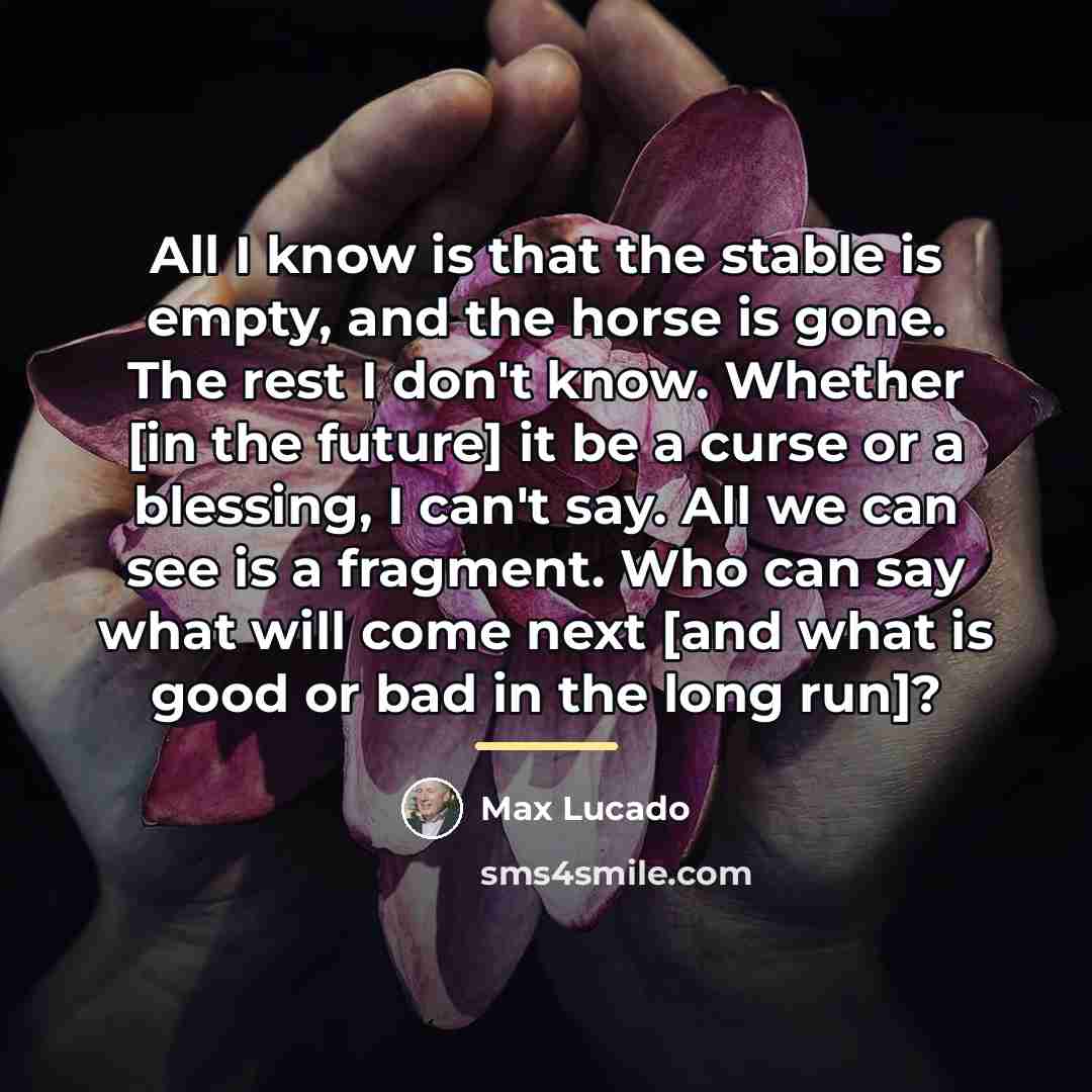 “All I know is that the stable is empty, and…” quote by Max Lucado