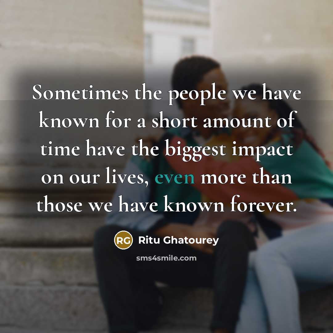 “Sometimes the people we have known for a short amount…” quote by Ritu Ghatourey