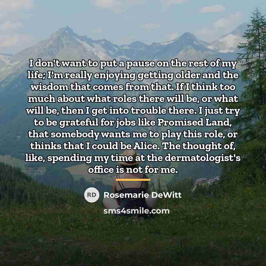 “I don't want to put a pause on the rest…” quote by Rosemarie DeWitt