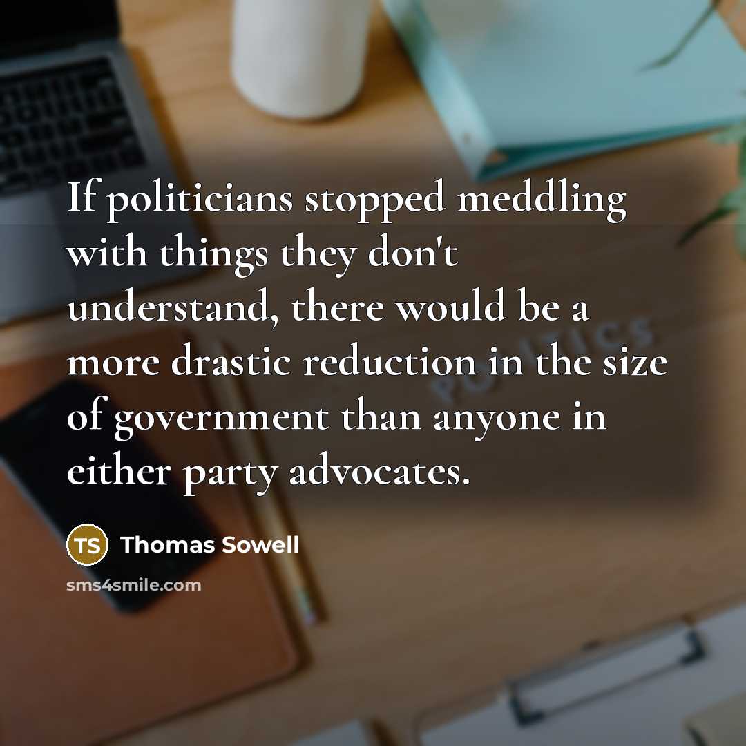 “If politicians stopped meddling with things they don't understand, there…” quote by Thomas Sowell