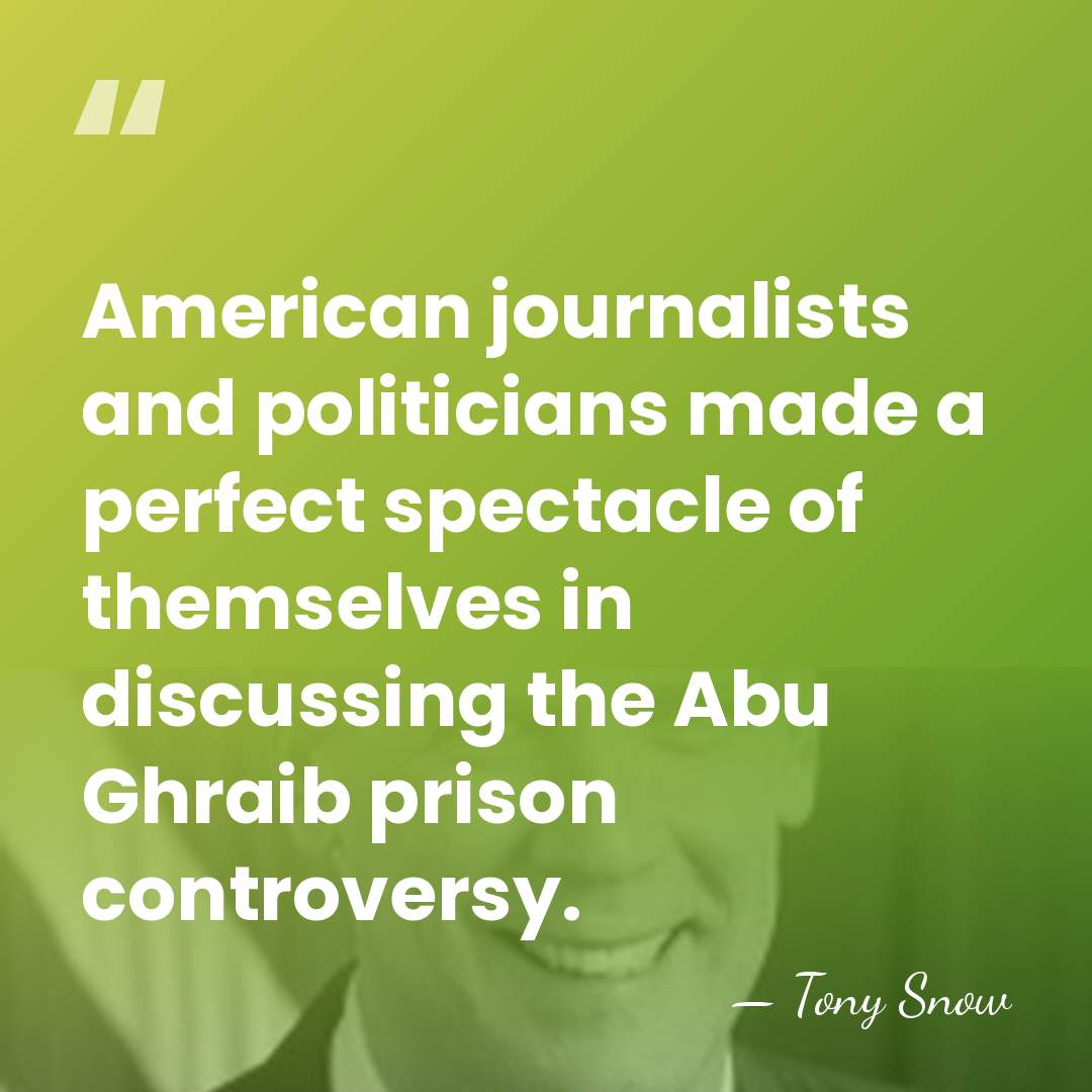 American journalists and politicians made a perfect spectacle of themselves in discussing&hellip; - Tony Snow
