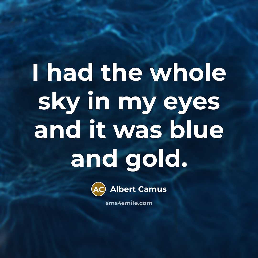 “I had the whole sky in my eyes and it…” quote by Albert Camus