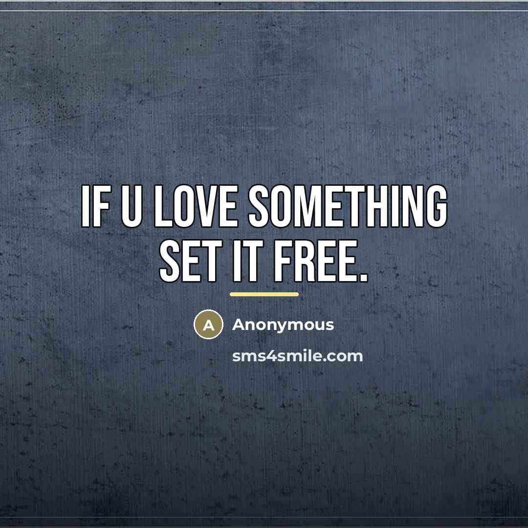 “If u love something set it free.…” quote by Anonymous