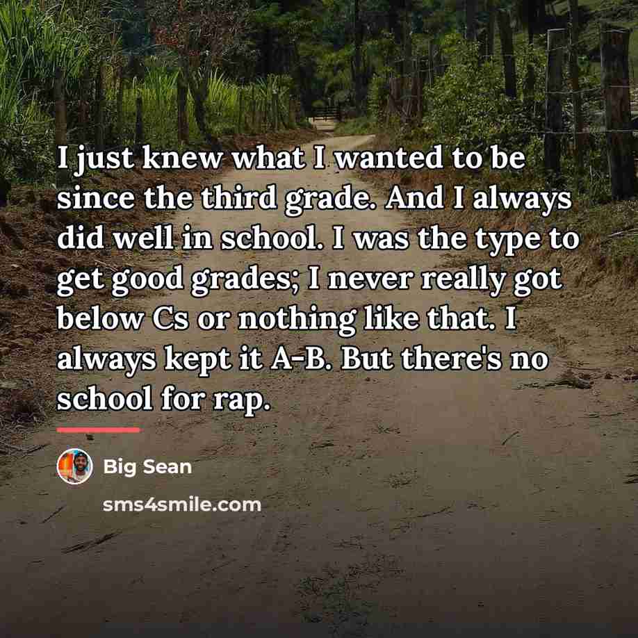 “I just knew what I wanted to be since the…” quote by Big Sean