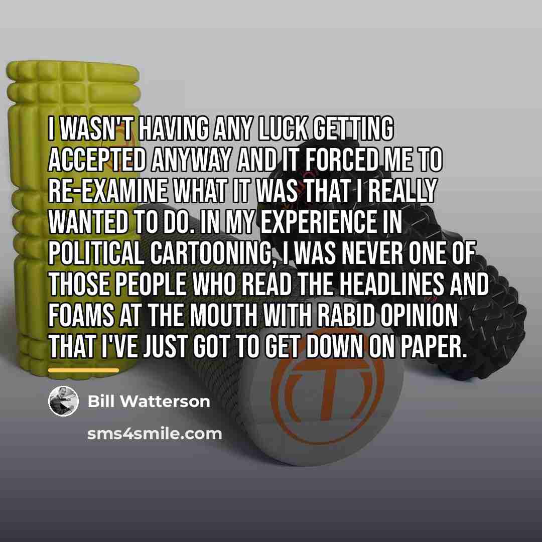 “I wasn't having any luck getting accepted anyway and it…” quote by Bill Watterson