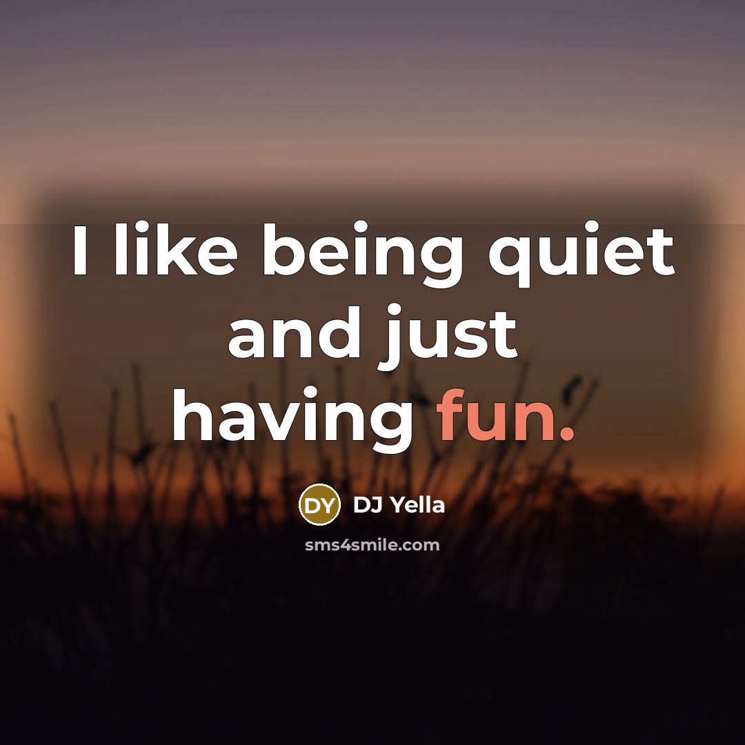 “I like being quiet and just having fun.…” quote by DJ Yella