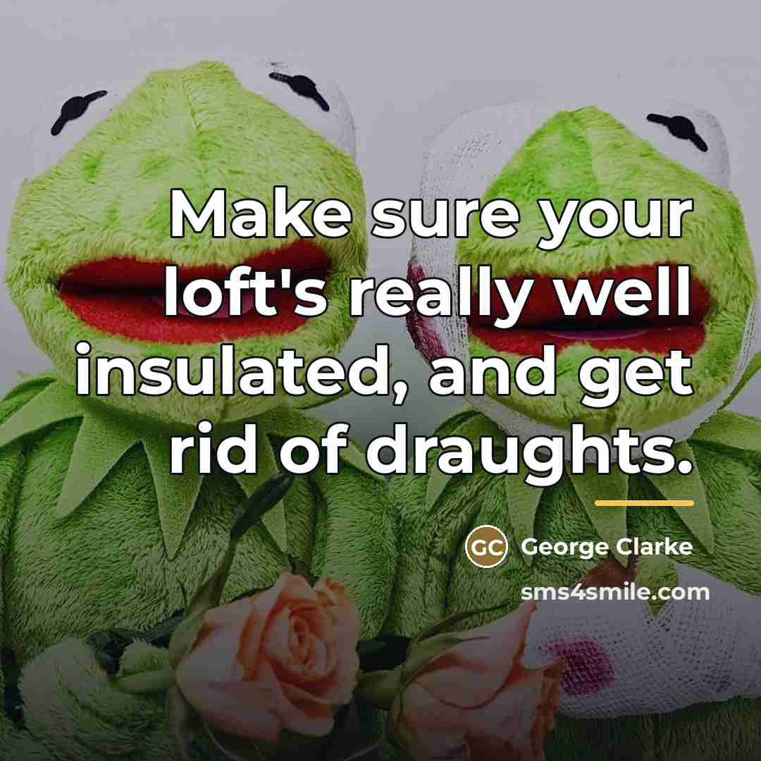“Make sure your loft's really well insulated, and get rid…” quote by George Clarke