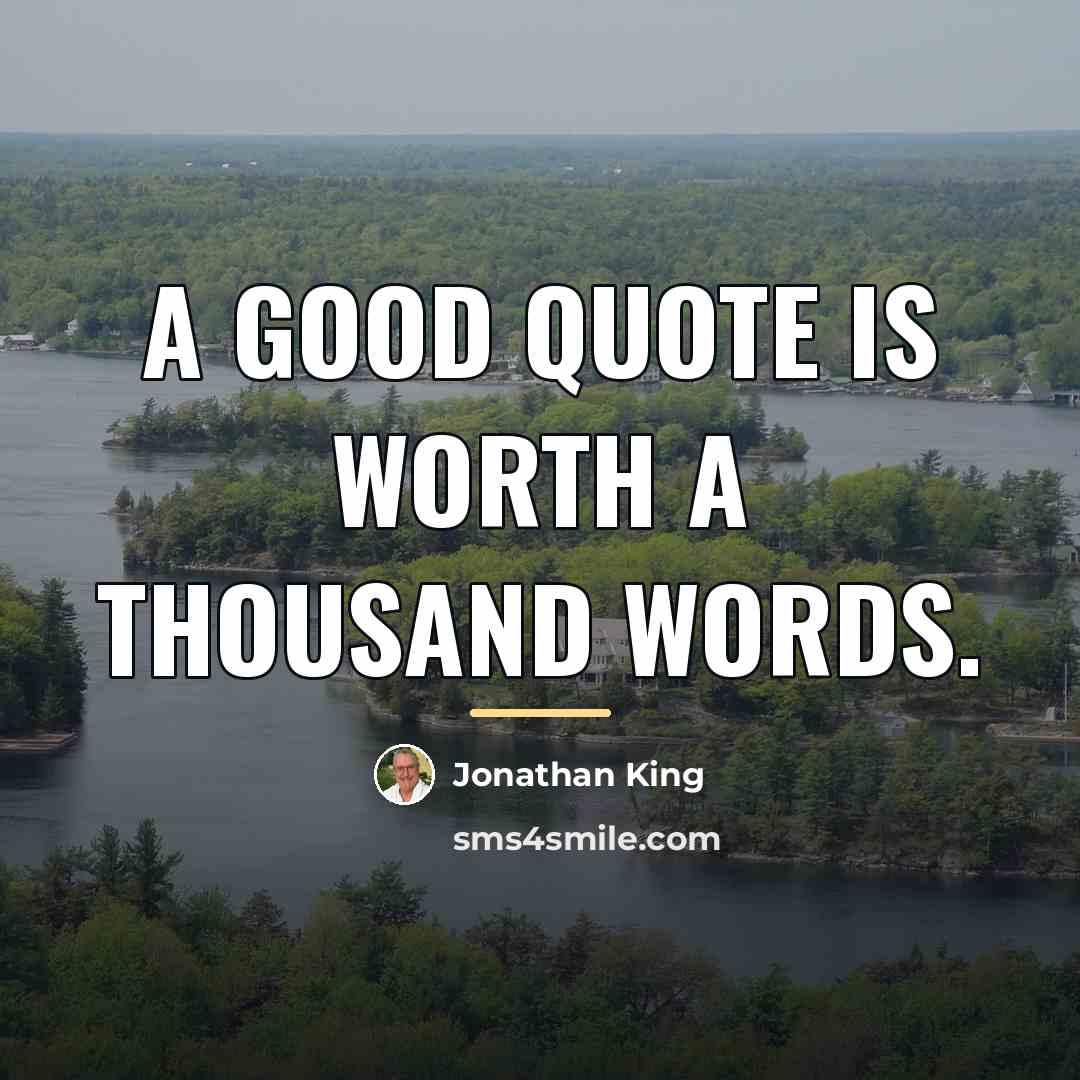 “A good quote is worth a thousand words.…” quote by Jonathan King