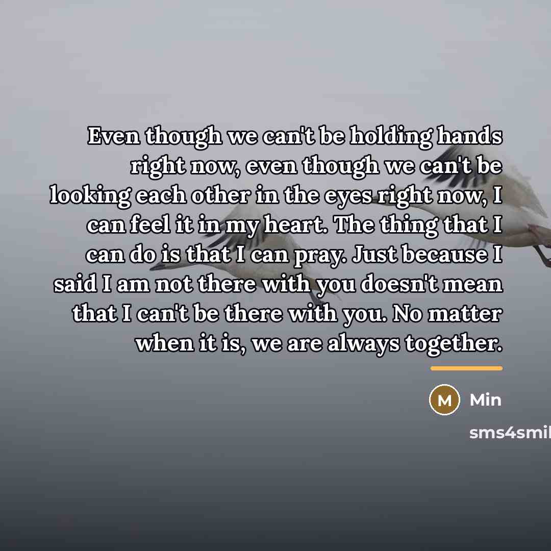“Even though we can't be holding hands right now, even…” quote by Min