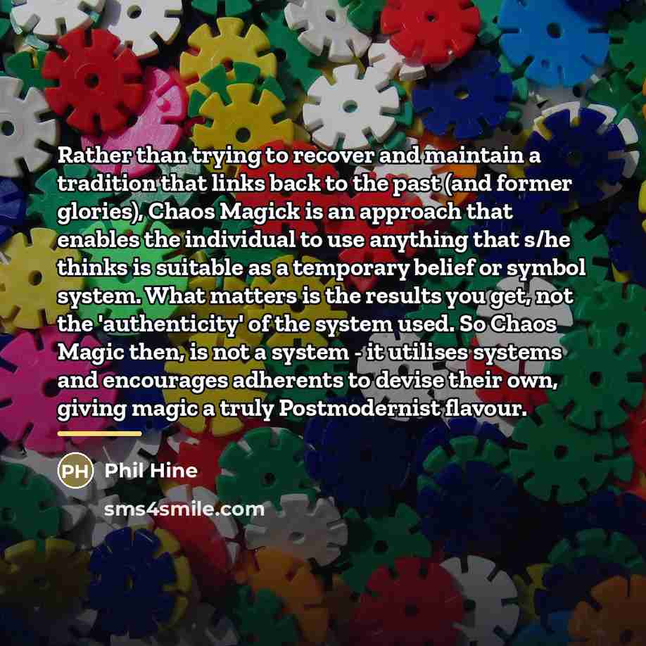 “Rather than trying to recover and maintain a tradition that…” quote by Phil Hine