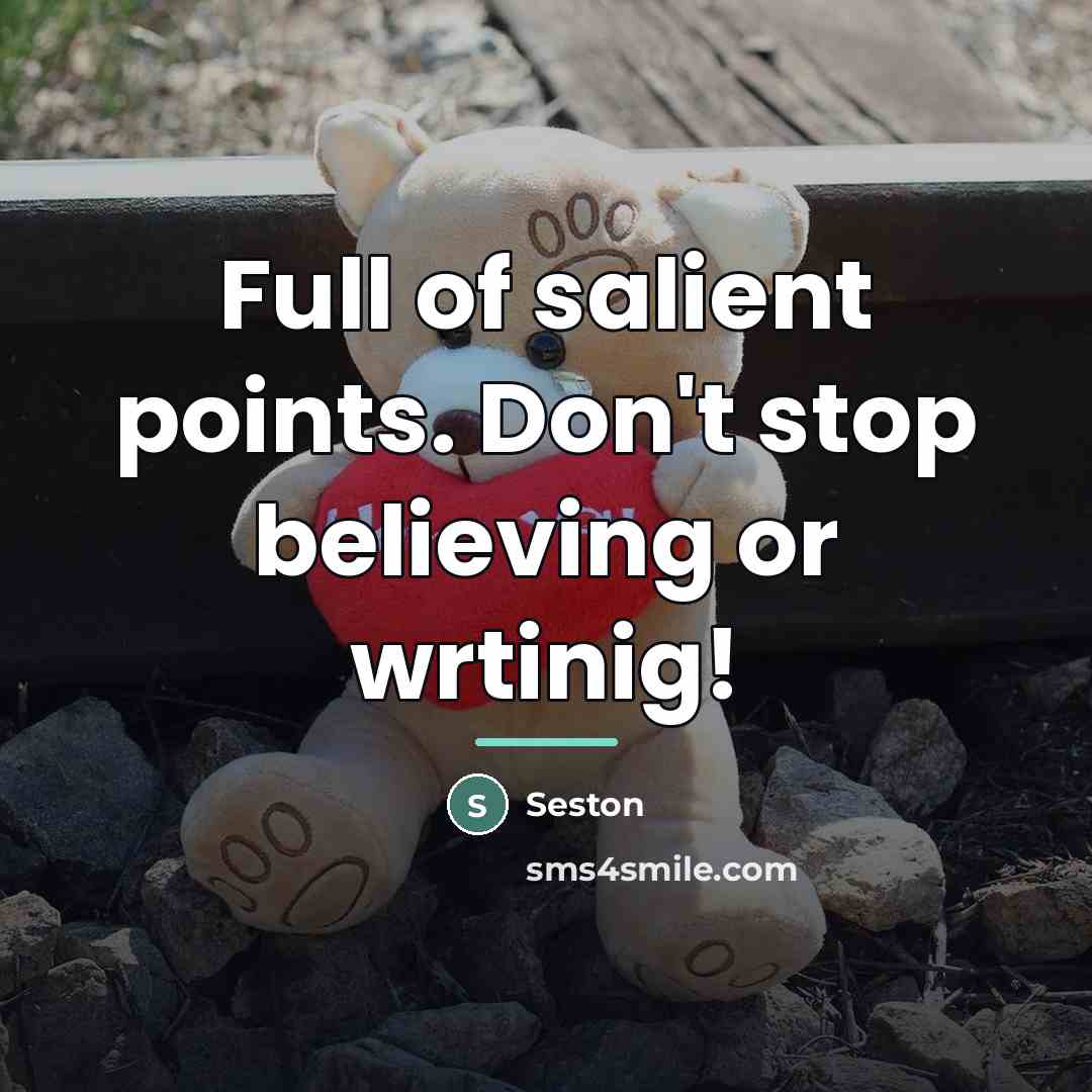 “Full of salient points. Don't stop believing or wrtinig!…” quote by Seston
